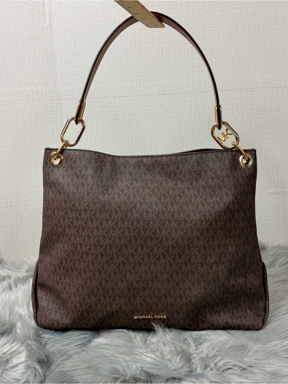 Michael Kors shoulder bag with all-over MK logo pattern